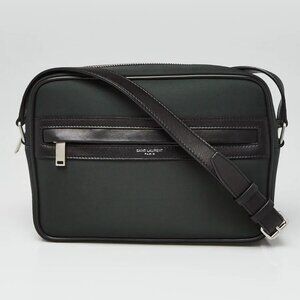 Yves Saint Laurent Green Nylon/Leather Small Camp Camera Crossbody Bag